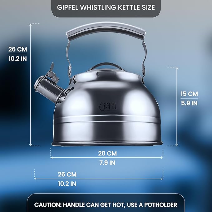 GIPFEL INTERNATIONAL Whistling Tea Kettle Stovetop - Food Grade Stainless Steel Teapot for Stove