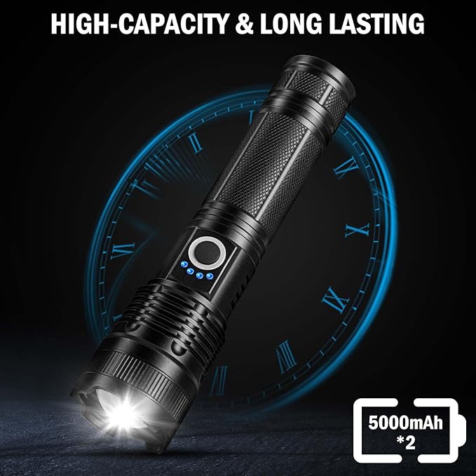Rechargeable Flashlights High Lumens, 4 Pack 99,000 Lumens Led Flashlights with 5000ɱAh ?attery
