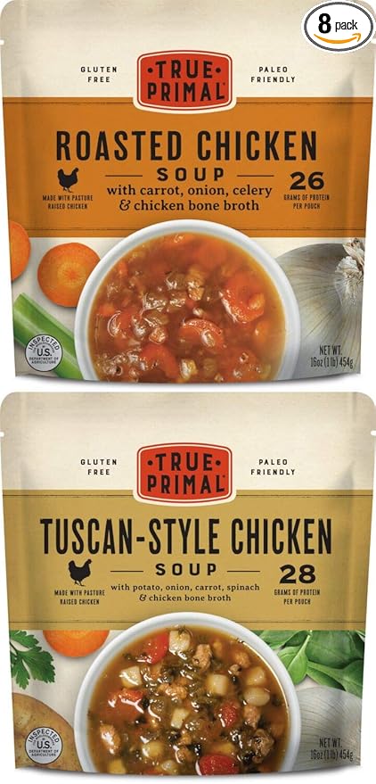 True Primal Roasted/Tuscan Chicken Variety 8-pack, Ready to eat, Gluten free, Paleo, Pastured