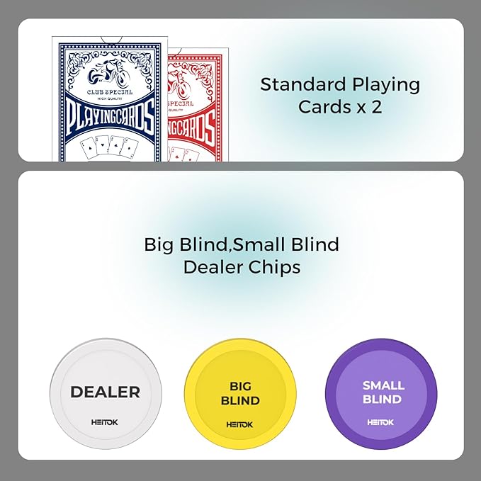 Poker Set with Numbered Chips 600-pcs for Card Board Game, 11.5g Weight with Playing Cards for