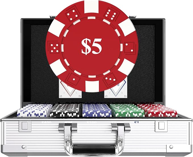 Poker Chips 1000 Chips Set with Denominations, 11.5g Weighted Numbered Casino Chips Set, 2 Decks