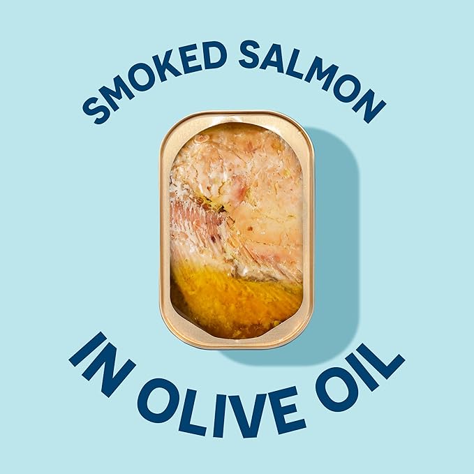 Wild Planet Wild Smoked Pink Salmon Fillets in Extra Virgin Olive Oil, Tinned Fish, Canned Salmon