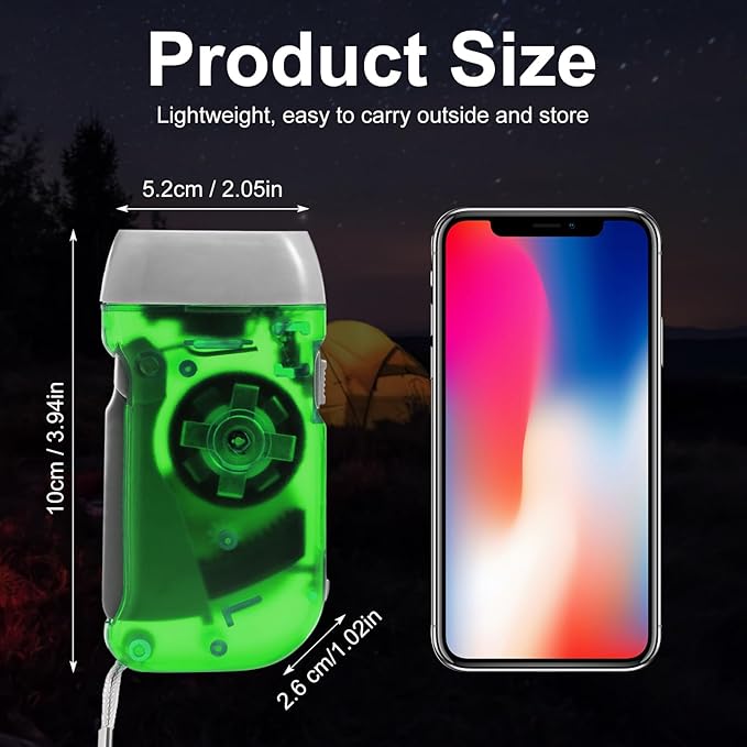 Mudder 24 Pieces Hand Crank Flashlight with LED Self Powered Charging Torch Dynamo for Camping