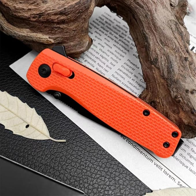 Goshawk Orange Daily Carry Rugged EDC Ambidextrous Pocket Folding Knife, 2.79 Inch 440C Manual