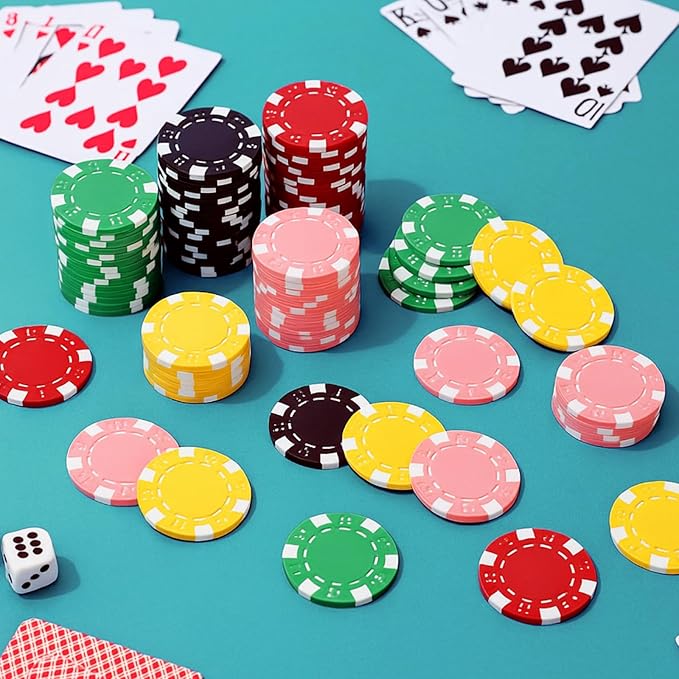 100 Pcs 11.5 Gram Poker Chips ABS Monte Carlo, 40 mm Bingo Chips Tokens Markers Blank Counting Bulk