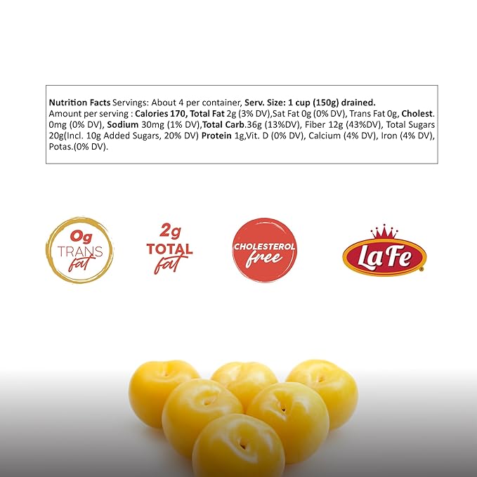 La Fe Conserva Nance in Syrup - Nance Fruitas, Latin American Tropical Fruit, Preserved Exotic