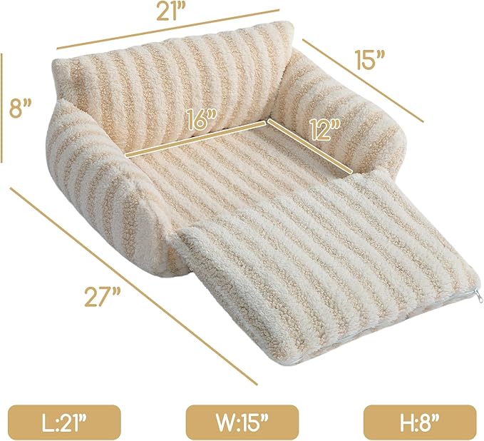 Hollypet Cat Bed Fluffy Plush Mutifuctional Double-Layer Soft Pet Couch Orthopedic Sofa Nest Beds