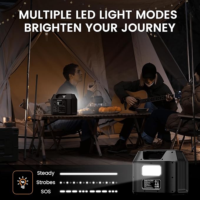 SinKeu Portable Power Station 80000mAh,256Wh LiFePO4 Battery Backup,300W AC Outlets, Power Bank for