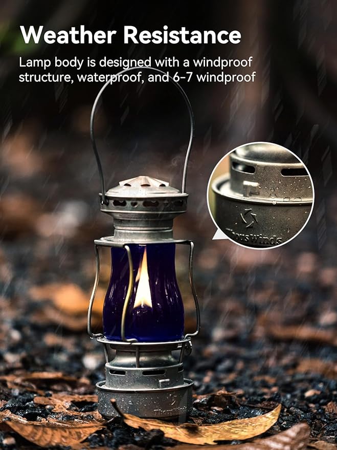 Vintage Oil Lantern, Waterproof Fuel Lantern with Carry Handle, for Outdoor Camping Hiking Patio
