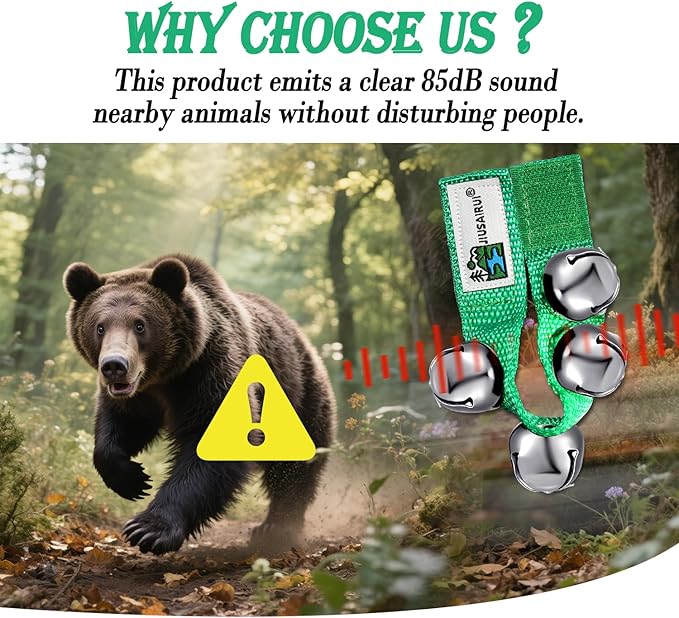 Outdoor Bear Bells for Hiking Safety: Bear Horn to Scare Bears Deterrent Devices for Dogs Biking