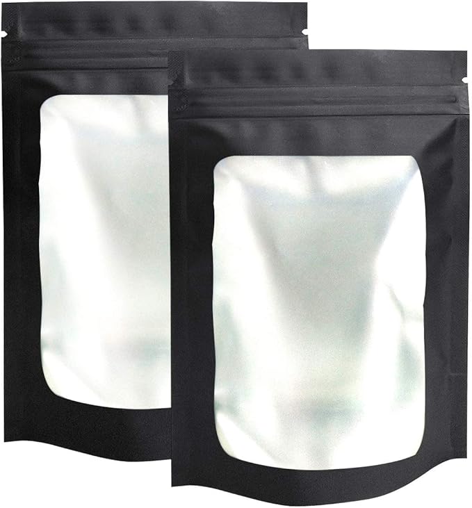 STUs 100 Pack Smell Proof Bags 4 x 6 Inch Resealable Stand-Up Mylar Bags with Clear Window Foil