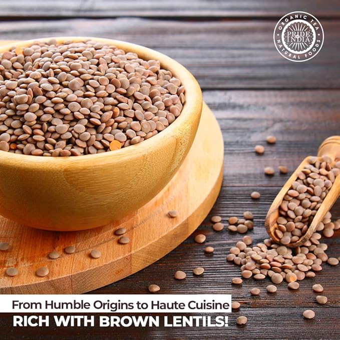 Pride Of India - Indian Whole Brown Crimson Masur Lentils - Protein & Fiber Rich Masoor Whole, 1.5