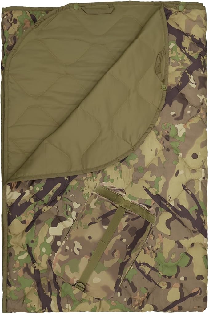 Poncho Liner Military Outdoor Camping Blanket for Travel, Beach, Grass, Picnic, Car Emergency