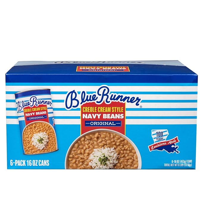 Blue Runner Creole Cream Style Navy Beans 16 Ounce (Pack of 6)