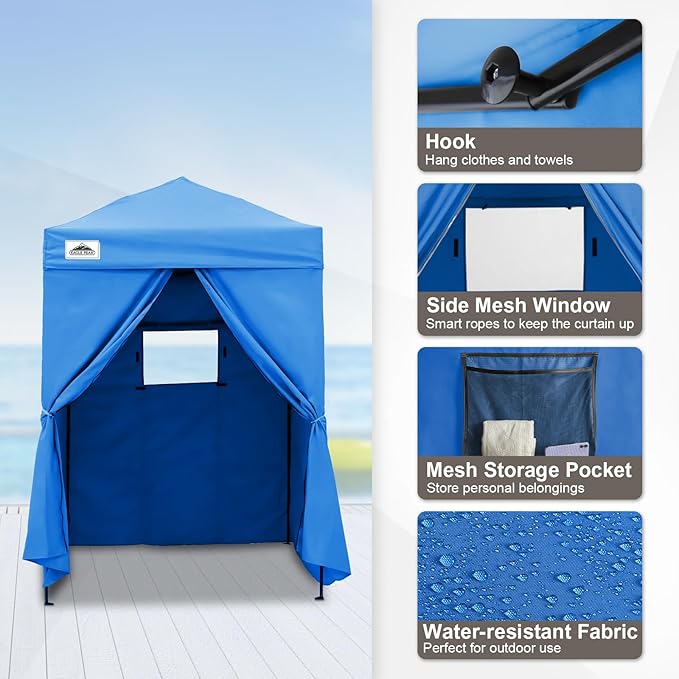 EAGLE PEAK Flex Ultra Compact 5x5 Pop-up Canopy, Sun Shelter, Changing Room, Portable Privacy Tent