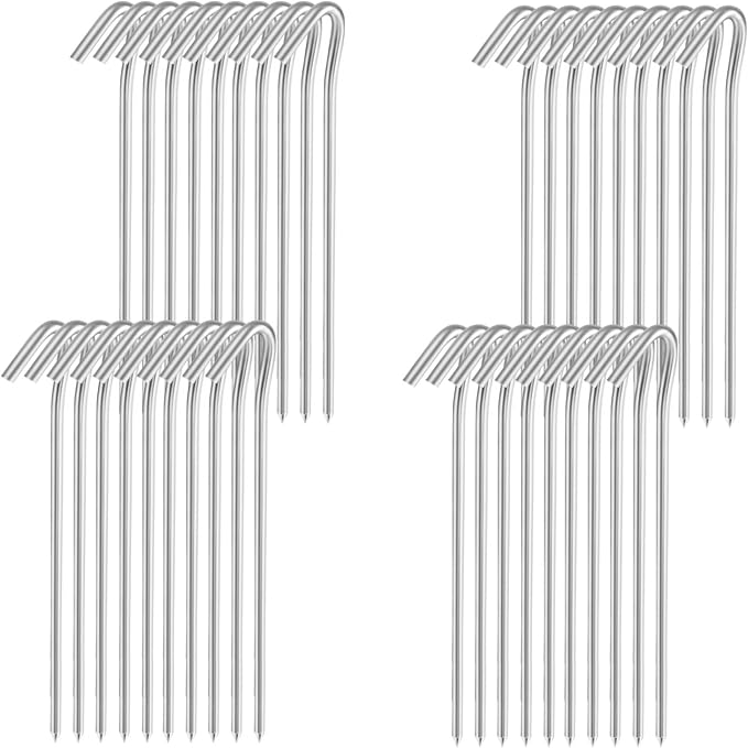 9" Tent Stakes, Heavy Duty Tarp Camping Stakes, Galvanized Metal Pegs for Outdoor Decorations, 40