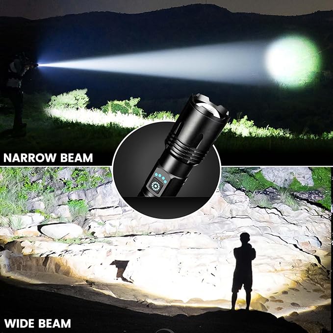 Rechargeable Flashlights High Lumens, 99,000 Lumens Super Bright Led Flashlights with 5 Modes &