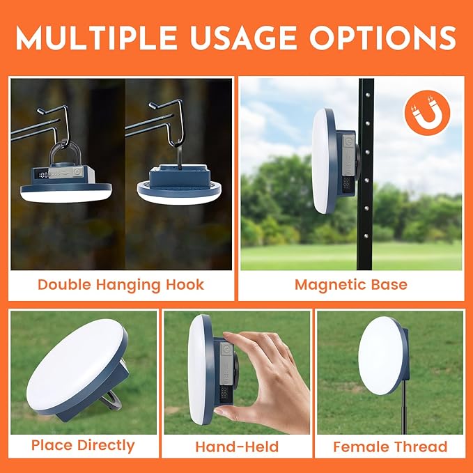 12000mAh 5000LM Camping Lights 2Pack, 42W Camping Lantern Rechargeable up to 200H, Lanterns for