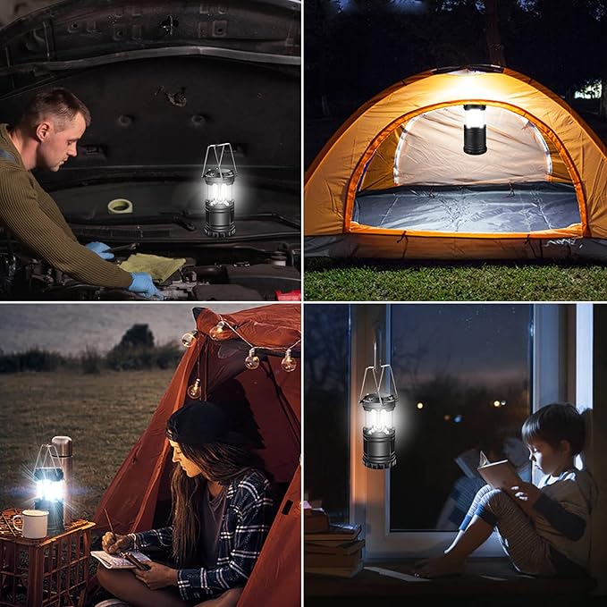 EXTRASTAR 4 Pcs LED Camping Lantern, Battery Powered Compact LED Lanterns, Suitable Survival Kits