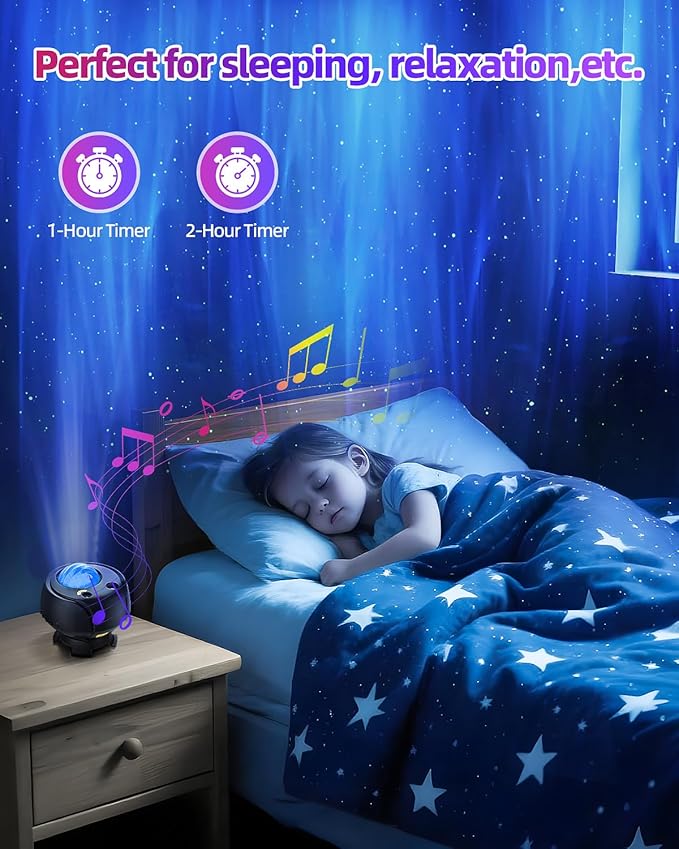 Largest Coverage Area Northern Lights,Galaxy Projector 15 Combinations,60 Light Effects Star