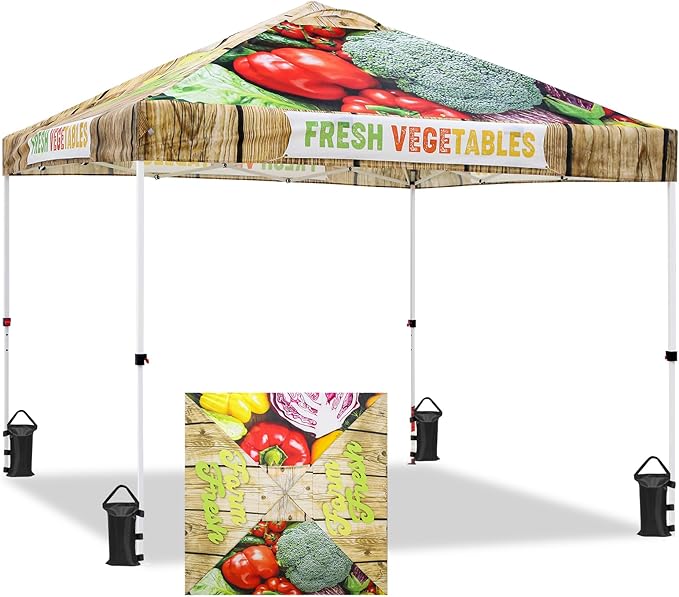 EAGLE PEAK Pop Up Canopy Tent with Wheeled Carry Bag, 8 Stakes, 4 Ropes, 4 Weight Bags, Easy Set Up