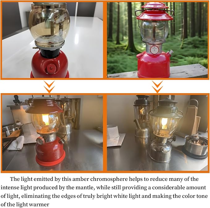 10-Pack Lantern Mantles & Glass Globe Replacement, Compatible with Coleman Lantern Parts & Ozark