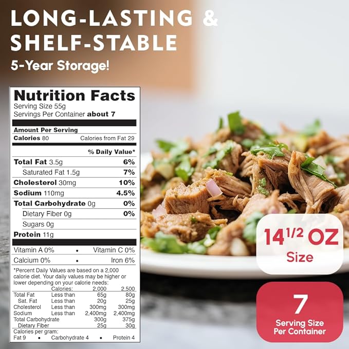Werling Meat Canned Beef 14.5 Oz ??Fully Cooked, Heat & Eat | Shelf Stable Canned Meat for Pantry