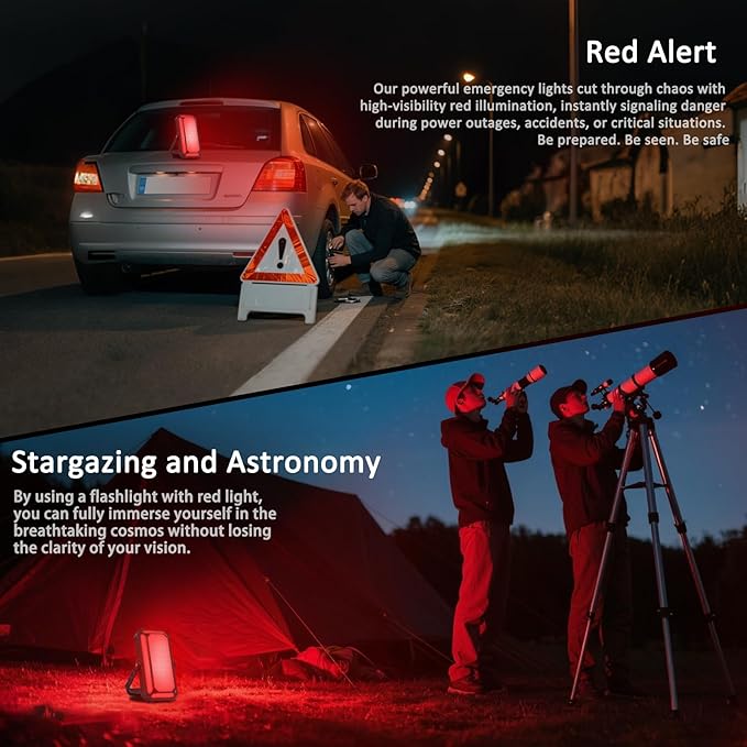 Camping Lantern LED Rechargeable - up to 120+ Hours, 10000mAh Portable Camping Lights with Redlight