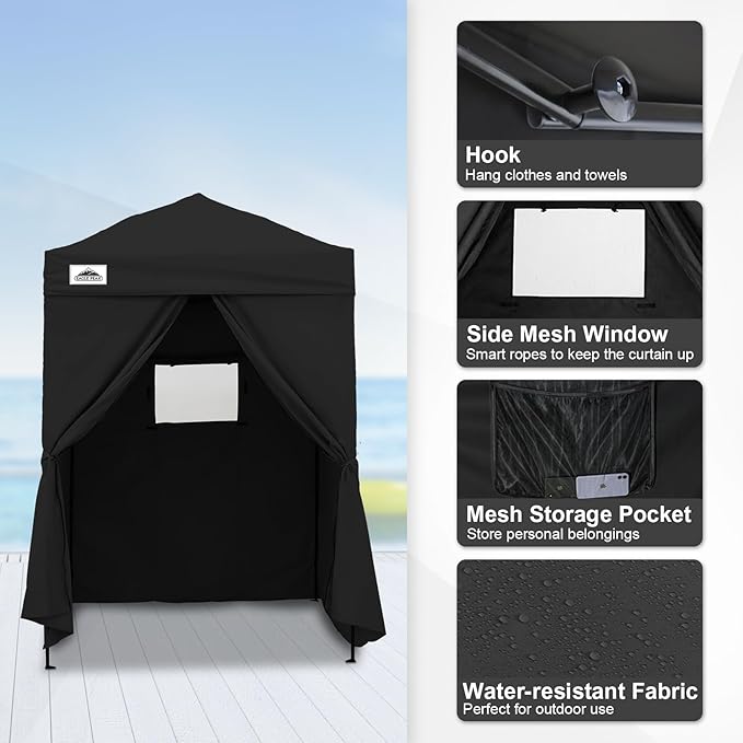 EAGLE PEAK Flex Ultra Compact 5x5 Pop-up Canopy, Sun Shelter, Changing Room, Portable Privacy