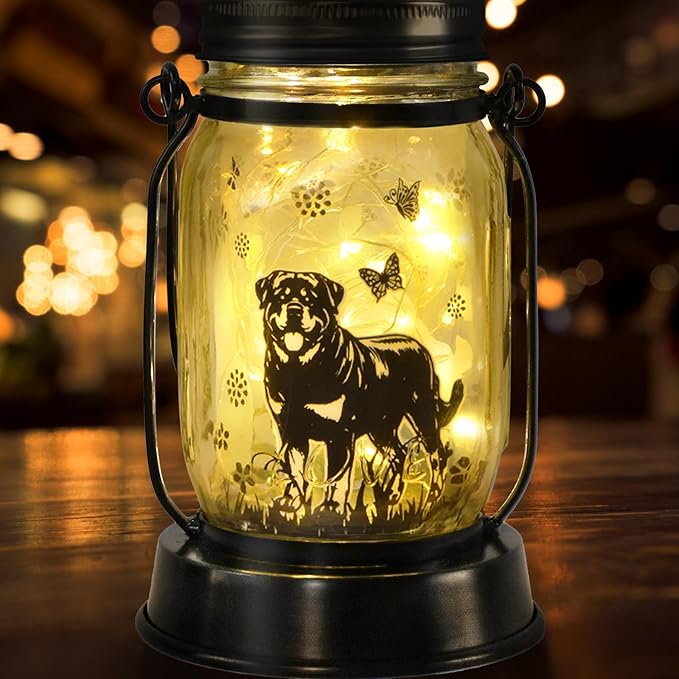 kyoryuger Rottweiler Gifts for Women/Men Rottweiler Solar Lanterns Dog Mom Birthday Dog Lovers