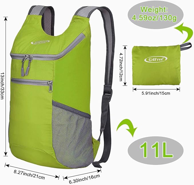 G4Free Lightweight Packable Hiking Backpack for Men Women Small Hiking Daypacks Foldable Shoulder