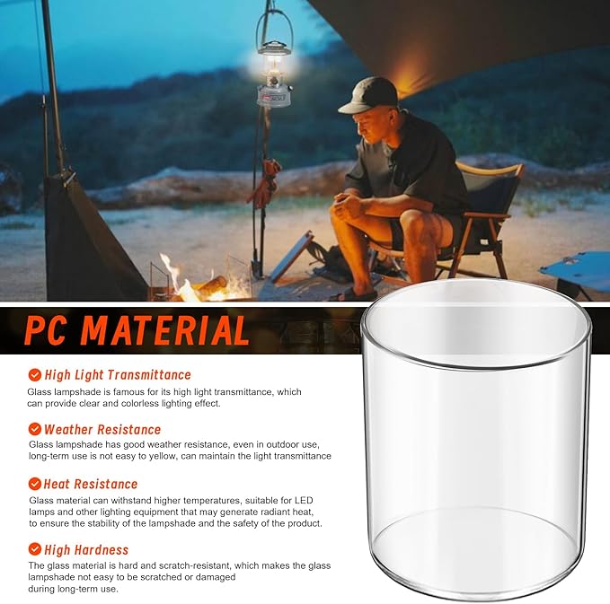 Glass Globe for Fueled Lanterns Replacement for Coleman Lantern Glass Globe, Globe for Coleman