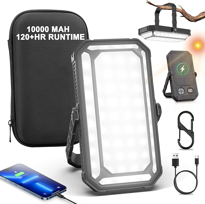 Camping Lantern LED Rechargeable - up to 120+ Hours, 10000mAh Portable Camping Lights with Redlight