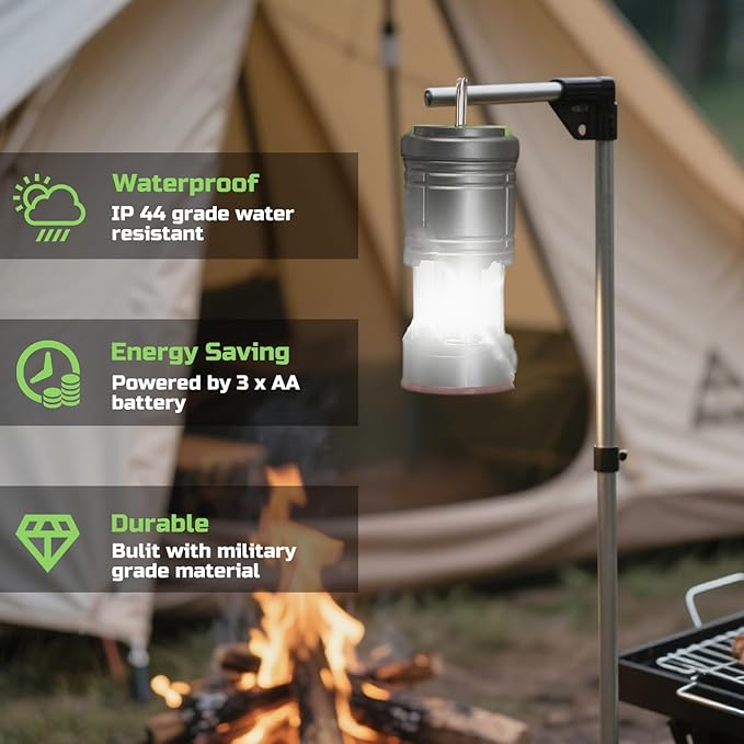 Lichamp Collapsible LED Camping Lantern, Portable Lightweight Waterproof LED Flashlight, 4 Light