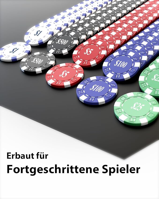 Poker Chips 1000 Chips Set with Denominations, 11.5g Weighted Numbered Casino Chips Set, 2 Decks