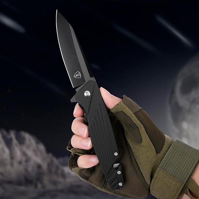 AUBEY Pocket Knife, 8Cr14Mov Steel Blade 3.54", 3-in-1 Folding Knife for Men, Tactical Multitool
