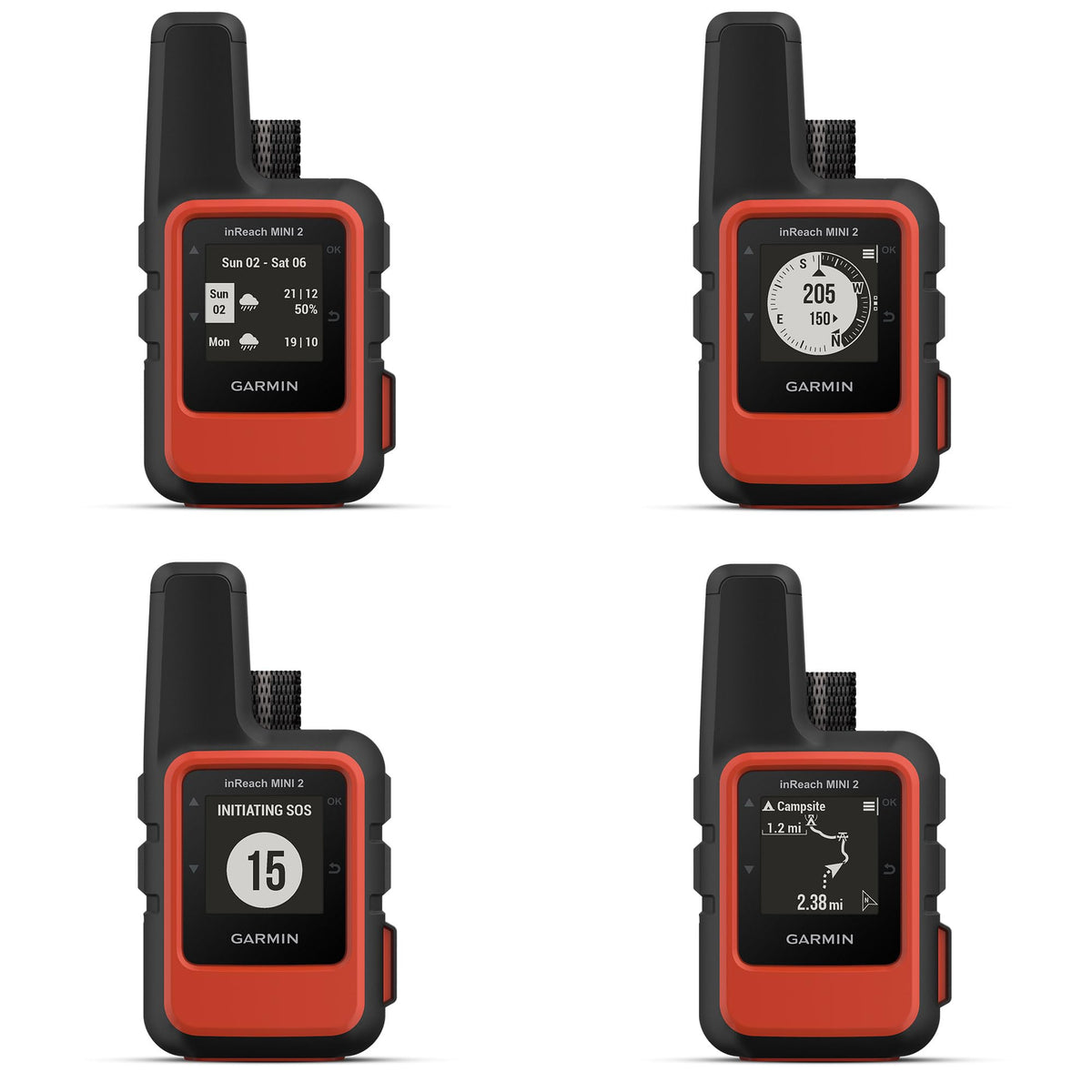 Garmin inReach Mini 2 Satellite Communicator (Flame Red) Bundle