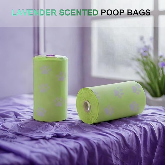 240Pcs Thick Dog Poop Bags Rolls, Leak-Proof Poop Bags for Dog and Cats Litter, 9x13 Inch Scented