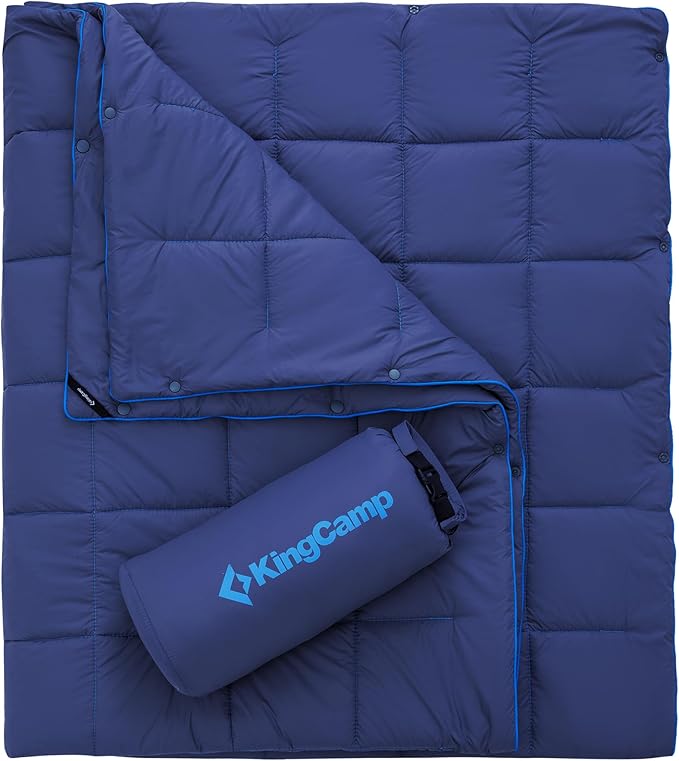KingCamp Ultralight Camping Blanket, Packable Down Alternative Puffy Wearable Blankets Weatherproof