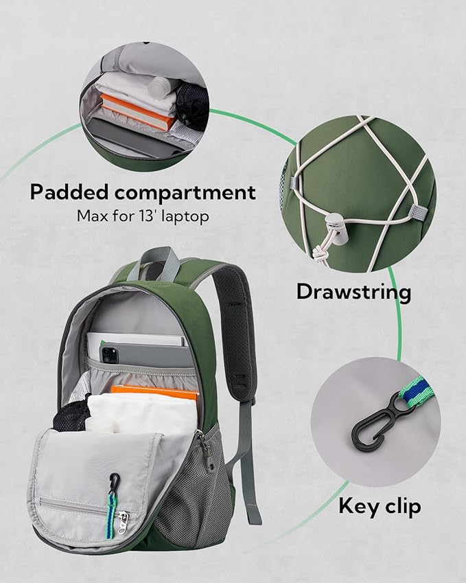 WATERFLY 12L Small Hiking Backpack: Day Pack Lightweight Travel Bag Camping Fitness Cycling Outdoor