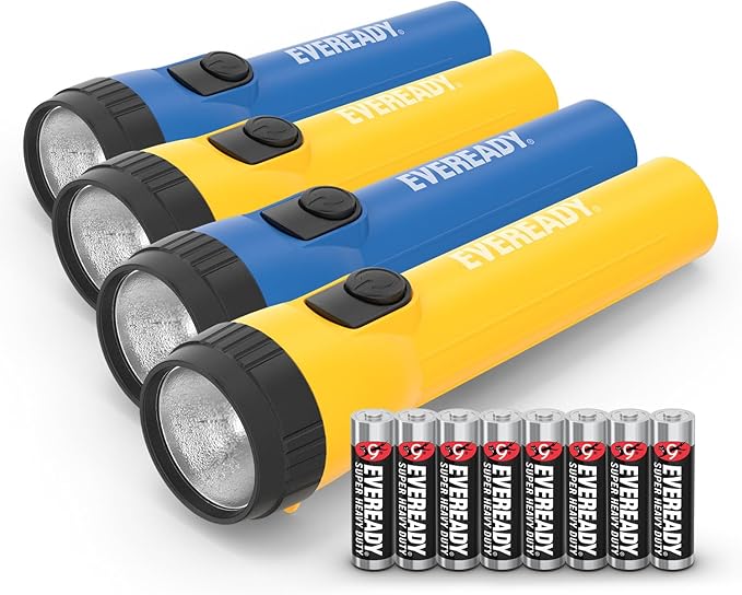 EVEREADY LED Flashlights (4-Pack), Bright Flashlights for Emergencies and Camping Gear, Flash Light