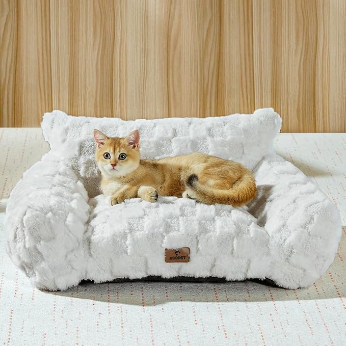 Cat Bed Cats Couch for Puppy and Kitten, Fluffy Pet Couch Small Dog Sofa Bed, Supportive Cat Sofa