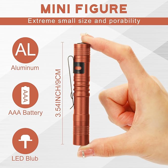 Hortsun 10 Pcs Mini Flashlight Bulk LED Pen with Pocket Small Flashlight with Clip for Outdoor