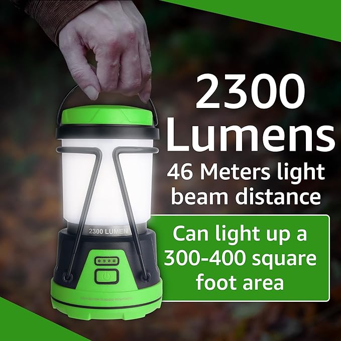 Rechargeable LED Camping Lantern - Power Outages, Hurricanes, Emergency, Hiking, Outdoor - Bright