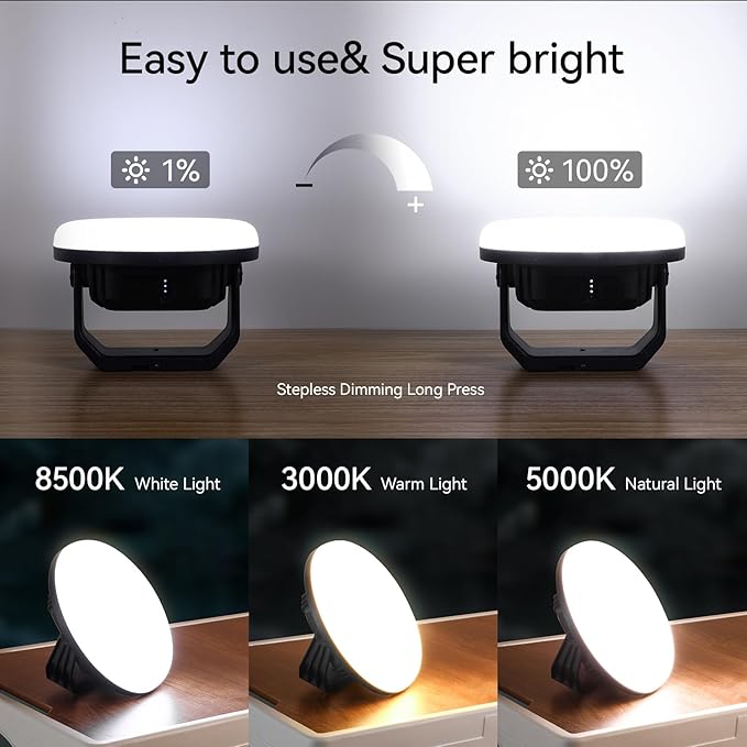 VAVOFO 30W 3000LM LED Camping Lantern Rechargeable, 3 Lighting Modes, 7200mAh Power Bank,IP65