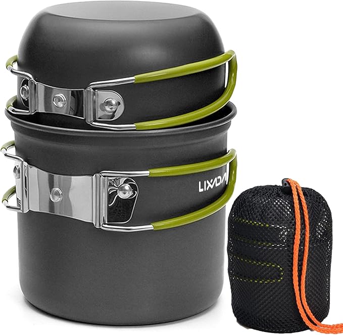 Lixada Camping Cookware Set Portable Camping Mess Kit Cooking Set Camping Cooking Set Outdoor with