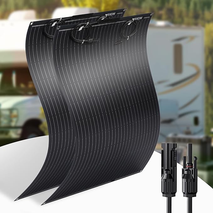 200W Semi-Flexible Solar Panel 12V/24V Monocrystalline Ultra-Flexible Bendable Mono Off-Grid