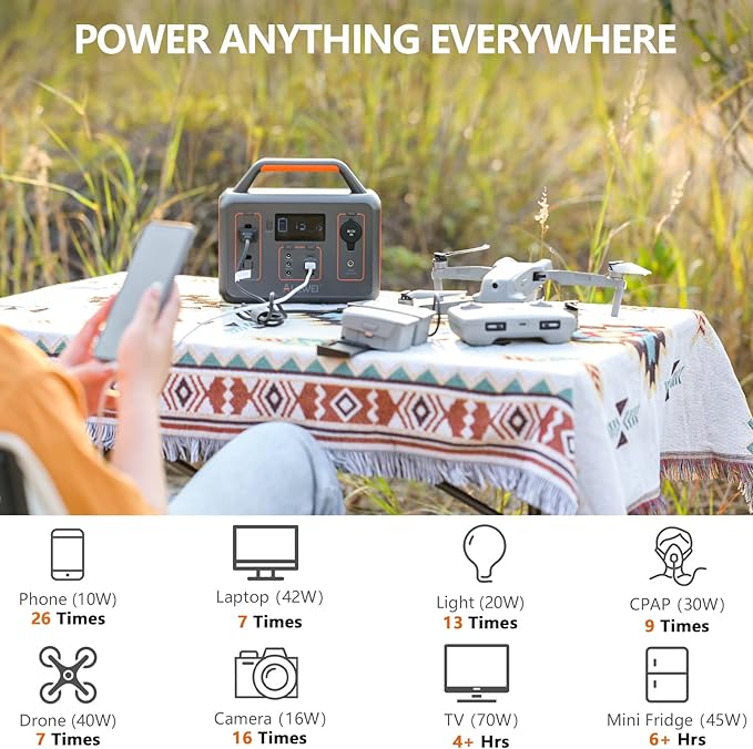 ALLWEI 300W Solar Generator with 100W Solar Panel Included, 280Wh Portable Power Station with AC