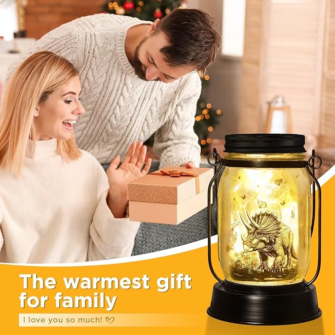 kyoryuger Dinosaur Gifts for Women/Men Triceratops Lovers Solar Lantern Mom Birthday, Mothers Day