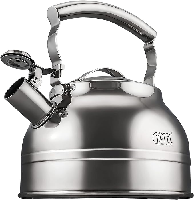 GIPFEL INTERNATIONAL Whistling Tea Kettle Stovetop - Food Grade Stainless Steel Teapot for Stove